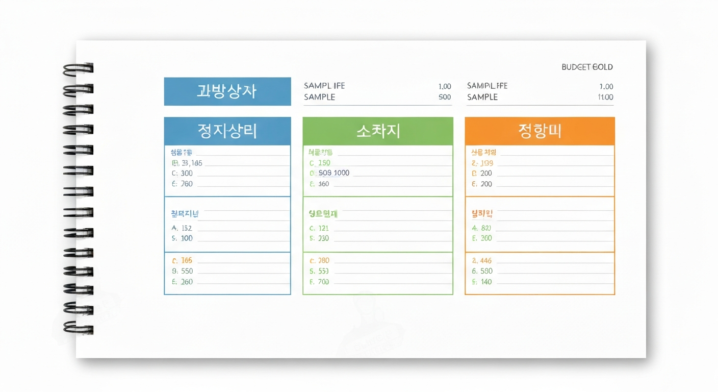 수입·고정지출·변동지출로 나뉜 가계부 카테고리 페이지