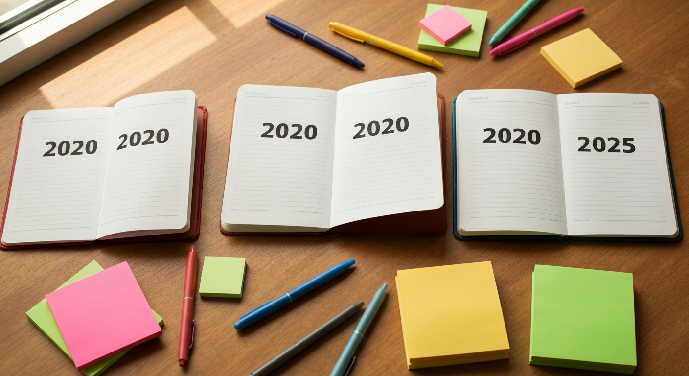 2020년부터 2025년까지 연도별로 정리된 노트북들