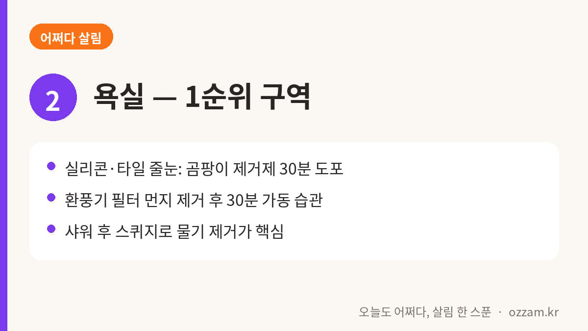 욕실 곰팡이 예방 청소법 카드